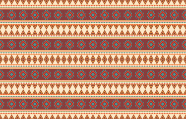 Ethnic abstract ikat art. Fabric Morocco, geometric ethnic pattern seamless  color oriental. Background, Design for fabric, curtain, carpet, wallpaper, clothing, wrapping, Batik, vector illustration