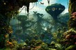 jungle landscape on alien planet
