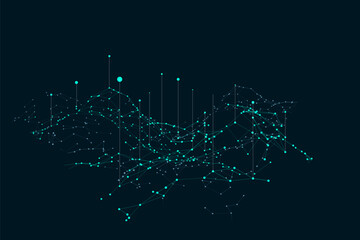 Big data visual information background. Social network concept. Connection vector background