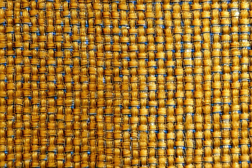 Poster - Close up of a blue and gold fabric texture. Abstract background and texture for design.