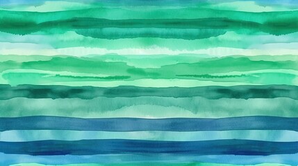 Wall Mural - Blue green abstract background. Watercolor pattern with stripes. Generative AI.