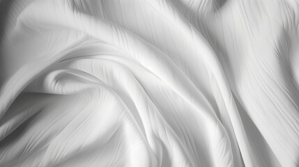 White abstract fabric background. Durable fabric texture background. Ribbed fabric with soft pleats. Generative AI.