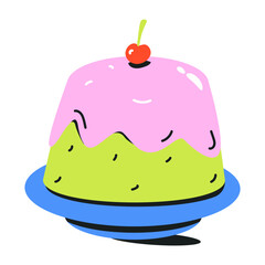 Poster - Attractive flat icon of sponge cake  