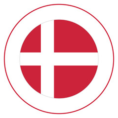 Wall Mural - Flag of Denmark. Danish Flag in circle. 