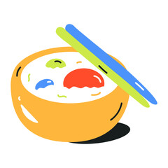 Sticker - Hongdou dish flat icon design 