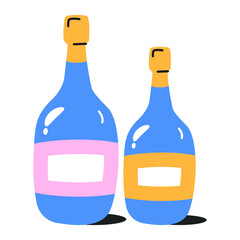 Sticker - Pack of Drinks Flat Icons 

