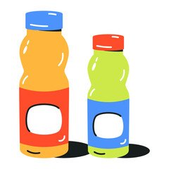 Sticker - Pack of Drinks Flat Icons 

