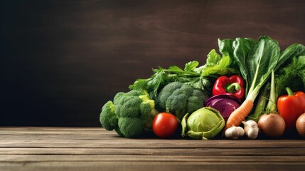 Fresh vegetable on wooden background