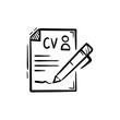 © Rizkreativ - CV or resume self presentation document hand drawn line icon doodle vector illustration