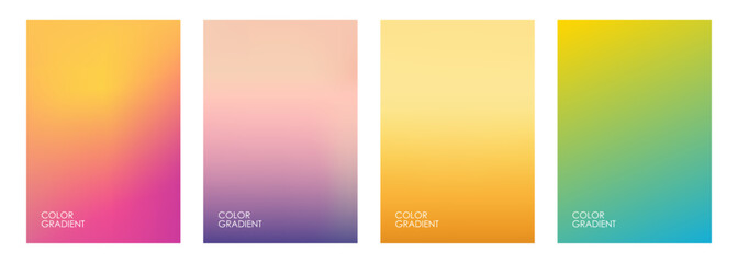 summer theme color gradients. summertime backgrounds for brochure covers, posters and flyers. vector