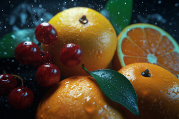 Wall Mural - Fresh Fruits. Ai generative