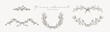 © Feodora_21 - Hand drawn vintage floral wreaths, frames with flowers and ribbon bows. Trendy greenery elements in line art style. Vector for label, corporate identity, wedding invitation, card