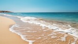 Fototapeta  - Empty sand beach in front of summer sea background