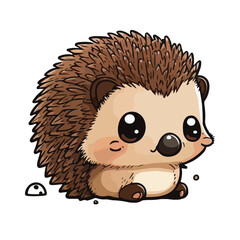 Wall Mural - vector cute hedgehog cartoon style