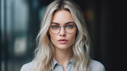 Portrait of a woman with glasses