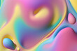 © ADDICTIVE STOCK - Generative AI illustration of abstract background with bubbles of different sizes in blue pink and yellow mixed colors