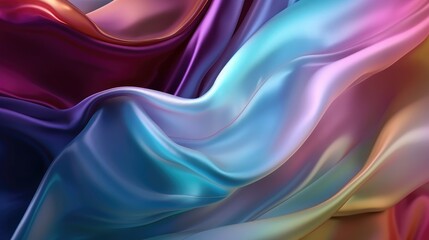 Wall Mural - Abstract colorful light smooth silk background, AI generated