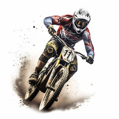 Wall Mural - Downhill Biker Illustration. Generative AI