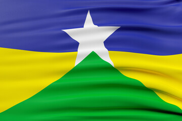 Wall Mural - Flag of the Brazilian state of Rondônia on fabric realistic 3d render