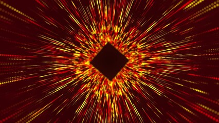 Poster - Colorful Tunnel Background. Abstract digital background. Big data visualization. Data flow information. Concept of digital communication. Wormhole. 3D rendering. 4k animation.