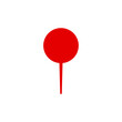Map pin circle - red international map sign. Transparent Vector illustration