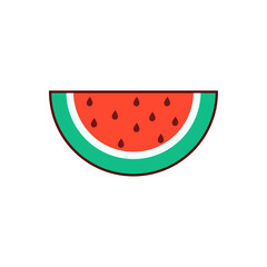 Retro Watermelon fruit slice design with seeds