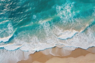  Ocean waves on the beach as a background, summer vacation holidays background. 