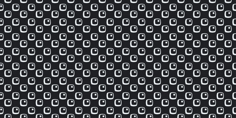 Leinwandbilder - Black polka dots made of rounded squares. For print and seamless surfaces.