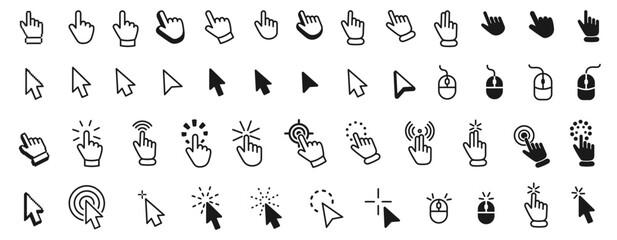 Fototapete - Vector cursors icons click set