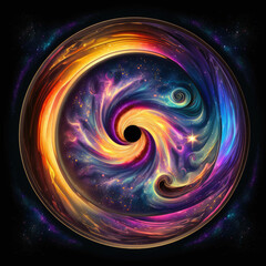 Wall Mural - Swirls galaxy milky way stars other dimension cloud space  ,made with Generative AI
