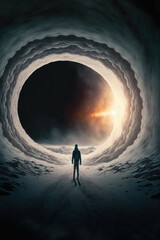 Wall Mural - A giant gate to heaven with wonderful sky, fantasy art ,made with Generative AI