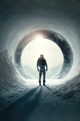 Wall Mural - A giant gate to heaven with wonderful sky, fantasy art ,made with Generative AI