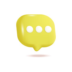 Poster - Message or speech bubble 3d vector illustration. Social media icon for networking sites or applications in cartoon style isolated on white background. Online communication, digital marketing concept