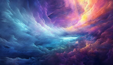 Colorful portal to heaven in dreamy clouds. 