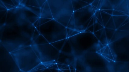 Poster - The camera circles around the frozen crystal structure, exploring it. Blue background. Seamless loop.