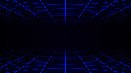 Poster - Abstract blue and purple background -digitally generated 3d illustration. 3D Retro Grid.