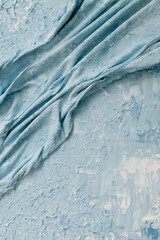 Wall Mural - Painting in blue and white modern art. Abstract painting. Gypsum texture. Plaster in the form of waves on canvas. Beautiful modern trendy background.