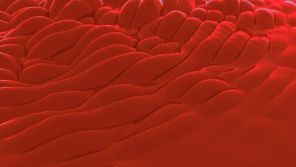 Poster - Pastel and red stripes. Design. Small strips that swim and made in cartoon animation.