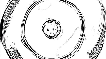 Poster - Top view of drops falling into water and diverging circles of water in slow motion. Design. Endless spreading circles of liquid.