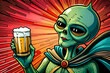© Roman Sigaev - ET alien being with full glass of beer