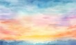  a painting of a colorful sky with clouds and mountains in the background. generative ai