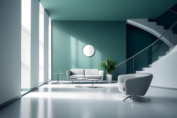 Wall Mural - modern office business interior in minimalists design, ai generated image