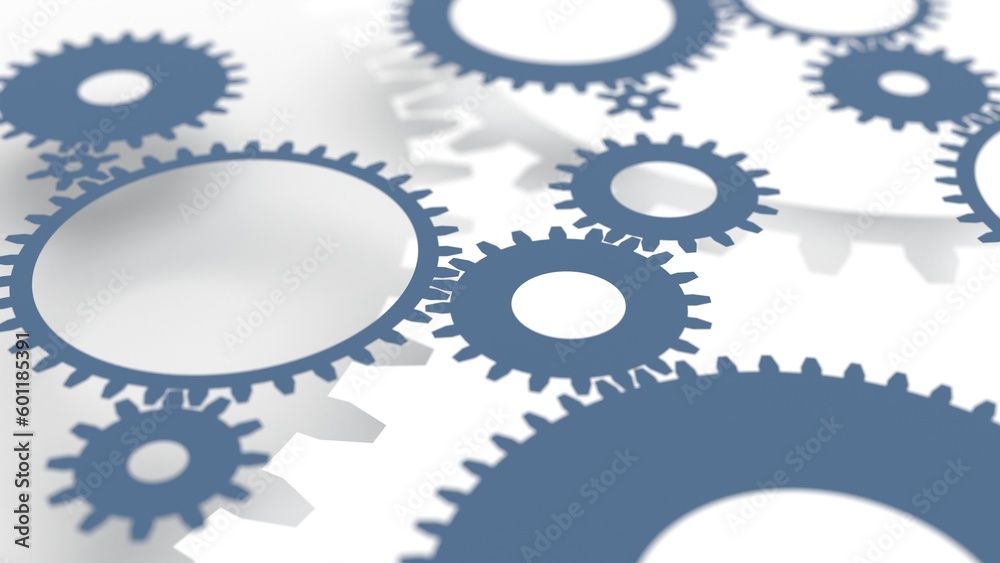 gears and cogs mechanism rotation 3d illustration. can be used to ...
