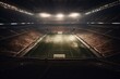 Soccer arena with illuminated stands and fans crafted using tech. Generative AI