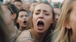 © wetzkaz - screaming teens, screaming angry girl ,teen preteen girl. Generative AI