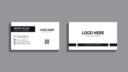 Modern Business Card - Creative and Clean Business Card Template. black business card design.