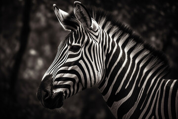 beautiful zebra in the savannah. ai generated