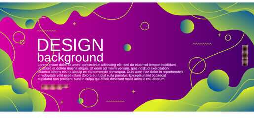 Poster - Colorful template banner with gradient color. Design with liquid shape.