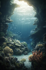 Beautiful coral reef under the ocean