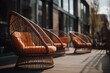 Outdoor seating furniture for relaxing or socializing. Generative AI
